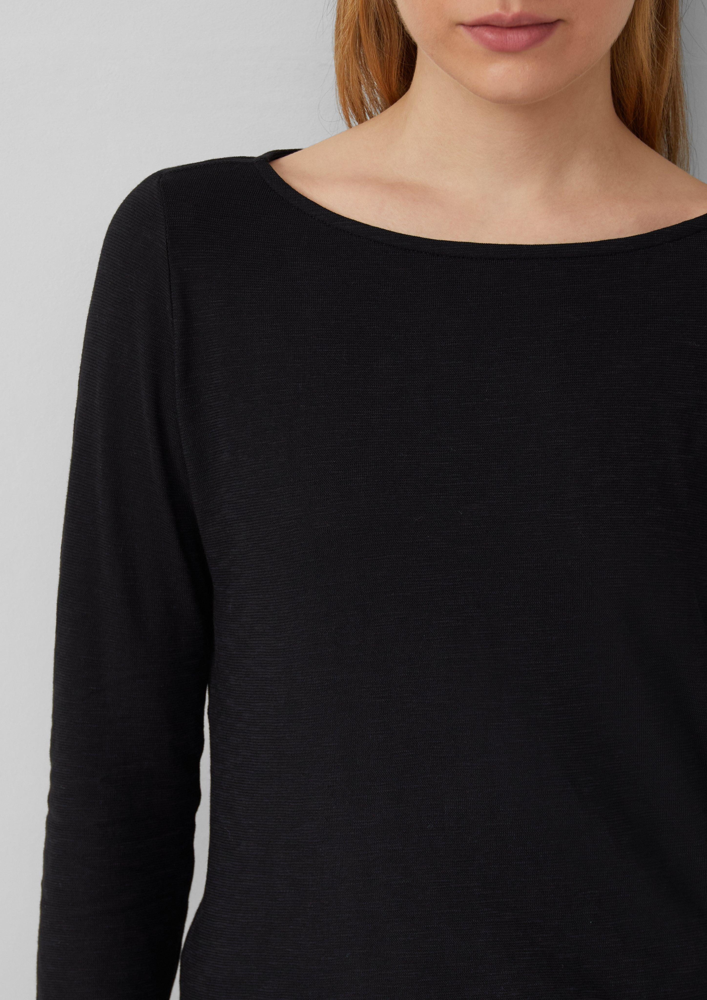 s.Oliver Langarmshirt Slim-Fit-Longsleeve aus Baumwollslub mit günstig online kaufen