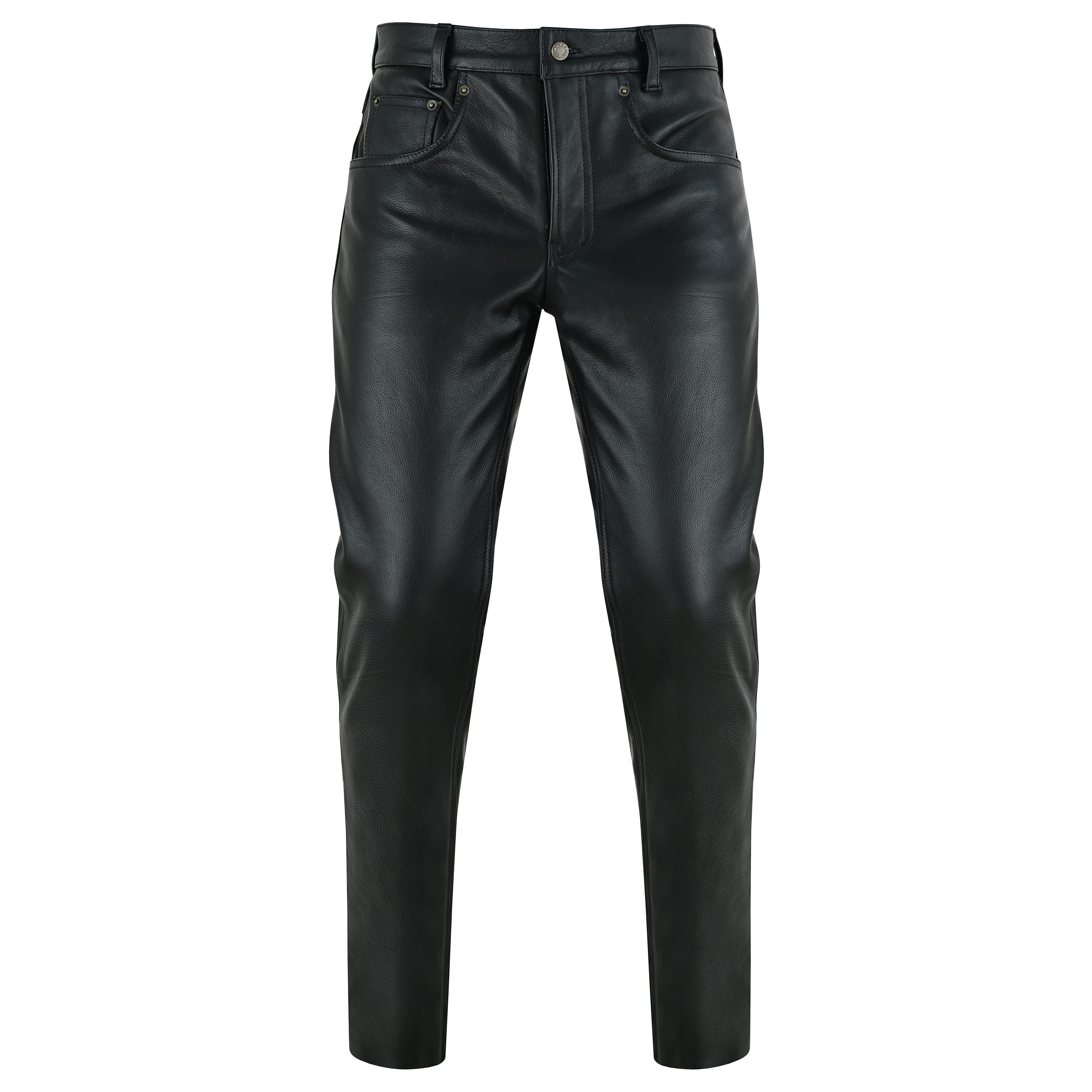 Lederhose Herren Lederjeans aus echtem Vollleder im 5 Pocket Style Bikerhose