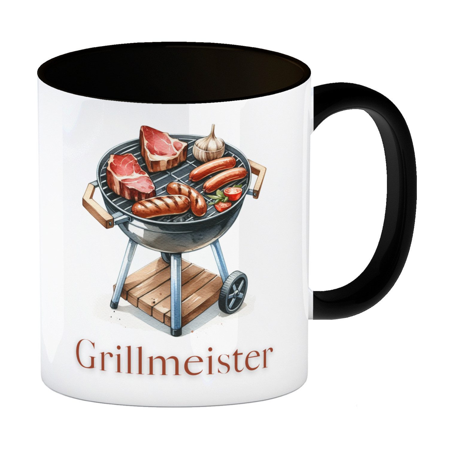 speecheese Tasse Grillmeister Kaffeebecher in schwarz
