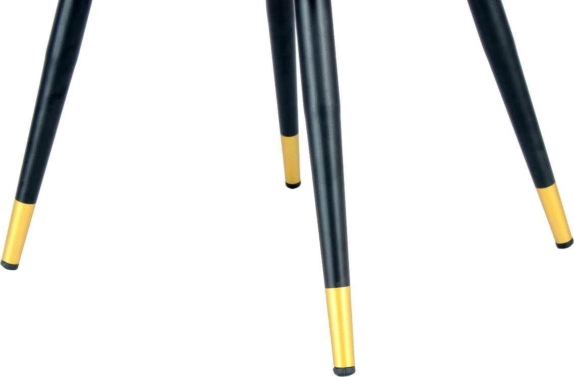 elegant, samtweicher 525, Bezug, schwarz/gold Amino glamourös Stuhl Kayoom