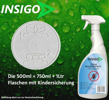 INSIGO Insektenspray Anti Milben-Spray Milben-Mittel Ungezieferspray, 1 l, auf Wasserbasis, geruchsarm, brennt / ätzt nicht, mit Langzeitwirkung