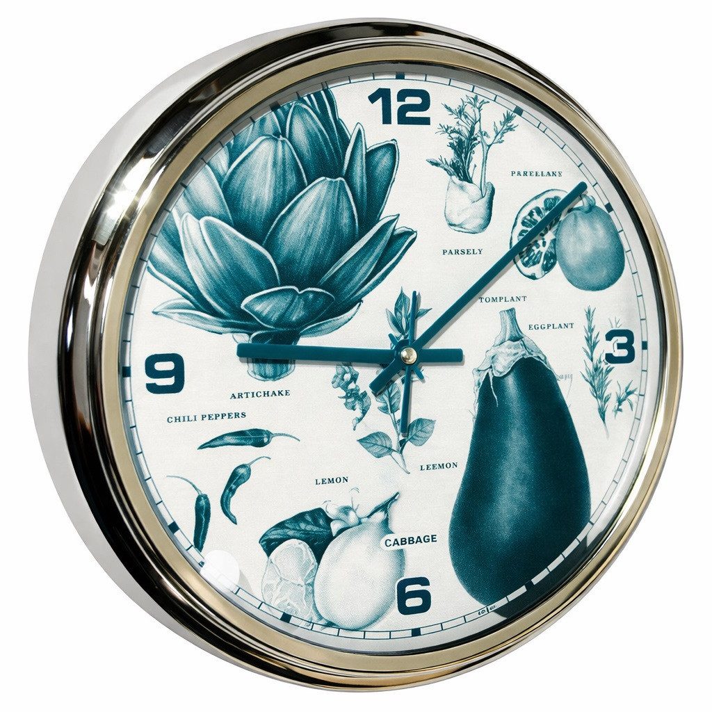 Capventure Tasse Cabanaz - Retro Wanduhr Uhr, Ø 30cm Victoria-Petrol, Kunststoff, Metall, Glas