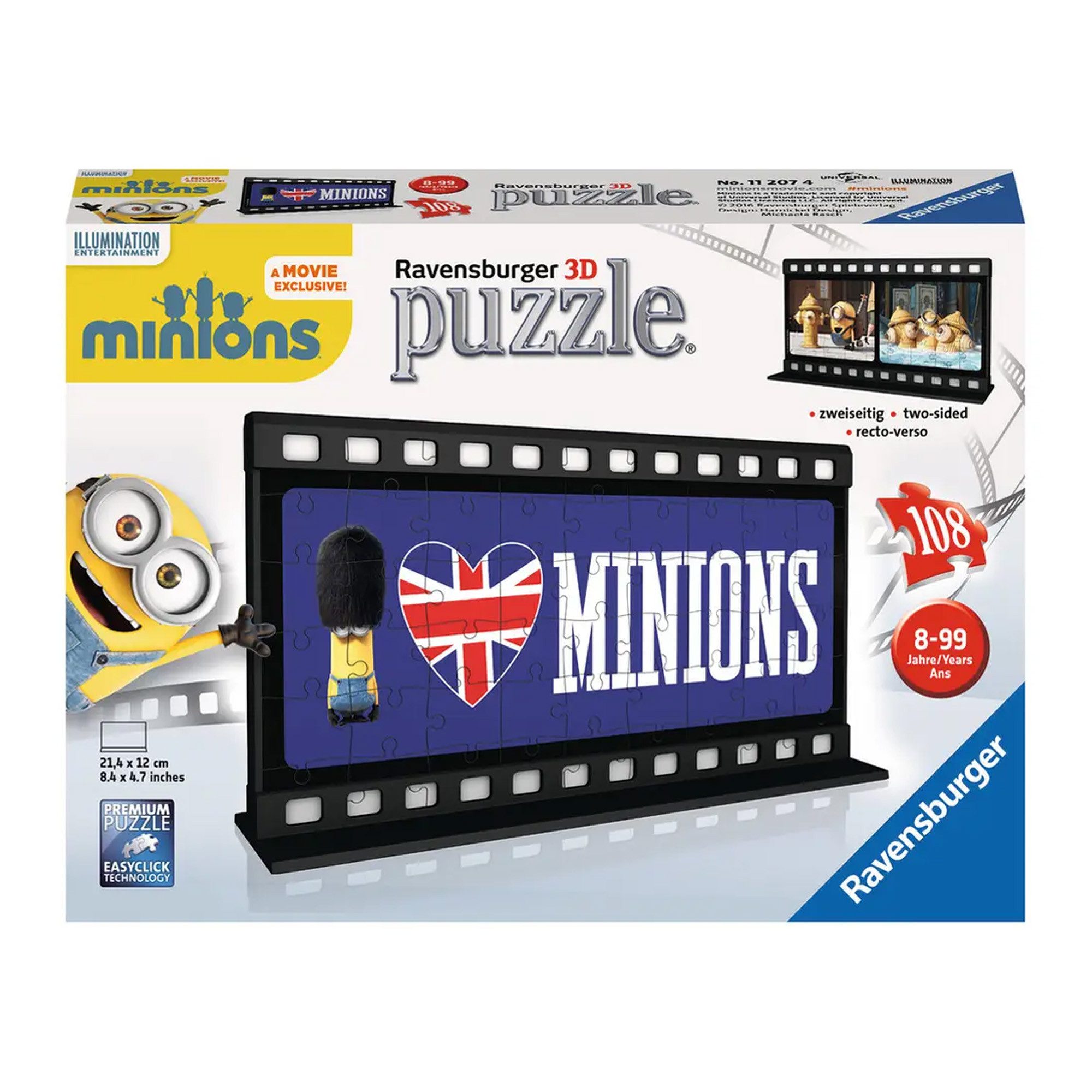 Ravensburger Puzzle Minions zweiseitig (108 Teile), 108 Puzzleteile