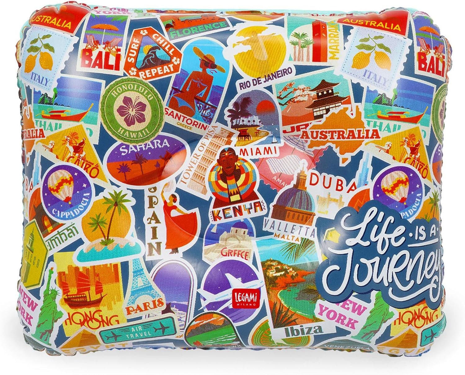 Legami Strandtasche LEGAMI Aufblasbares Kissen Travel Stickers Ø40 cm