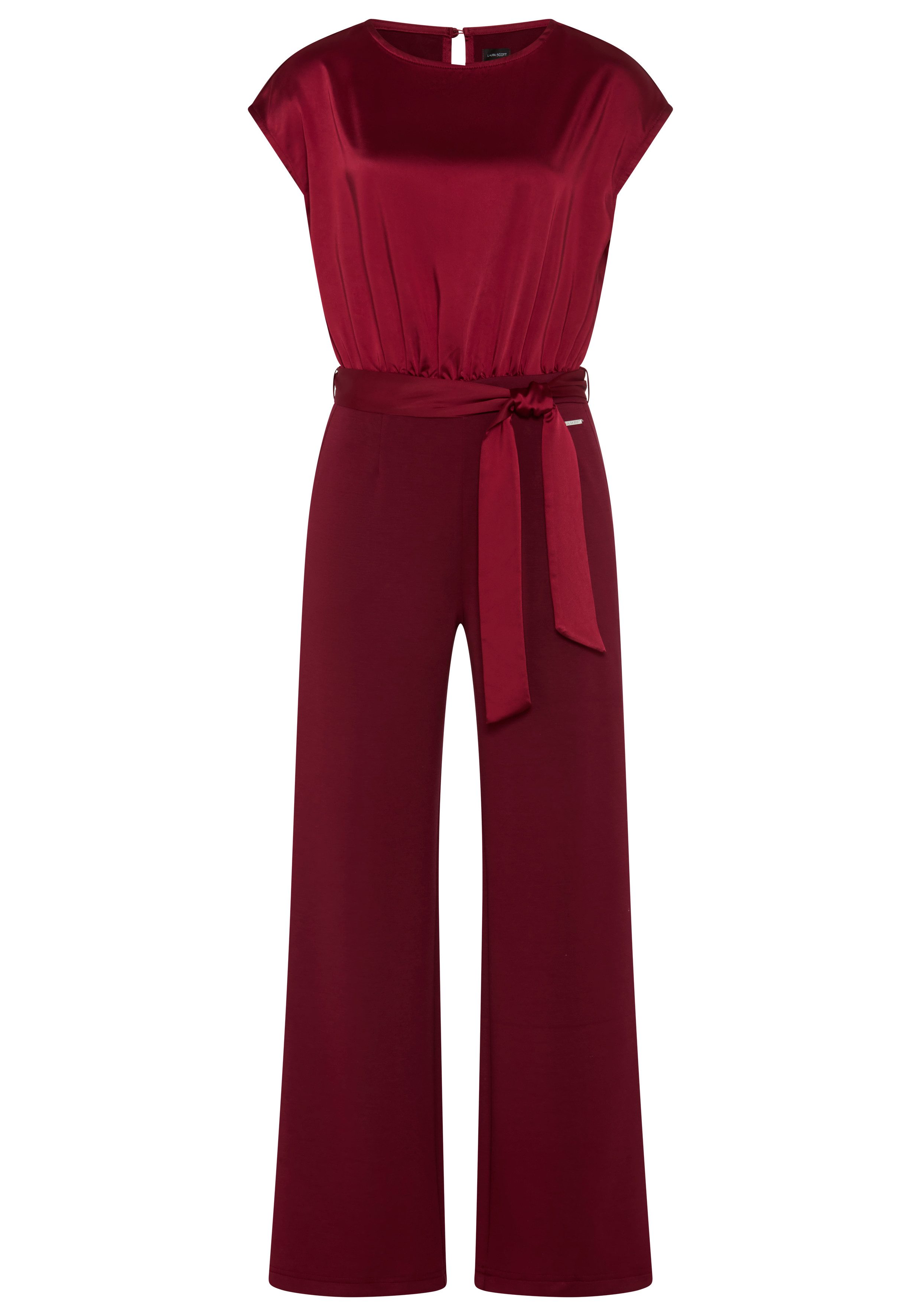 Laura Scott Jumpsuit aus glänzendem Satin, mit bequemer Jersey-Hose, figurbetonte Passform – Bild 5 von 5