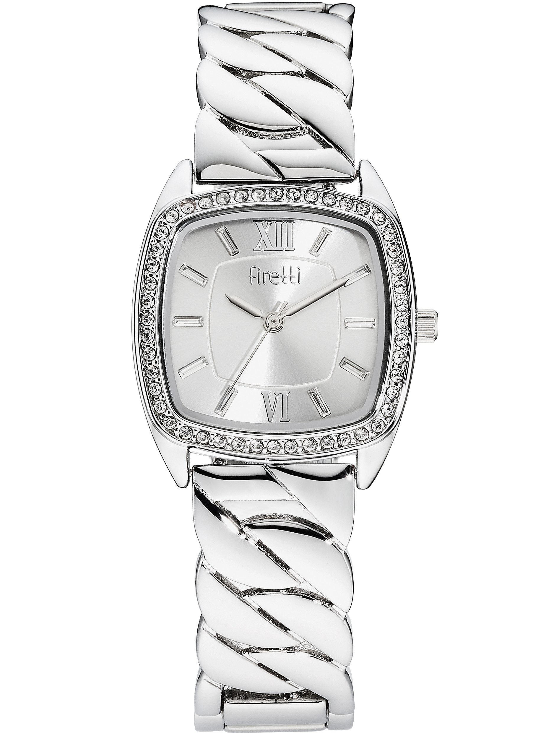 Firetti Quarzuhr Chain Elegance TLA-60985-43M, Armbanduhr, Damenuhr, analog, Swarovski-Kristalle