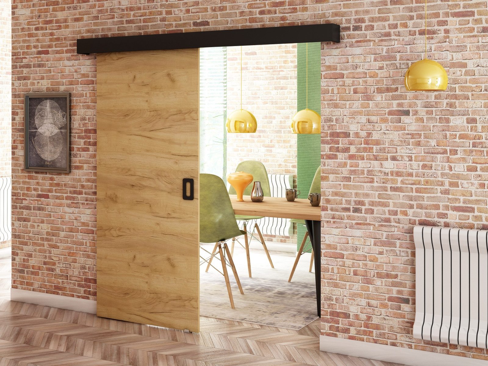 MOEBLO Schiebetür MAY I (mit/ohne Soft-Close-System, Tür universell Links / Rechts, Schiebetüren Gleittüren Schiebetüre Schiebesysteme Türen auf Schiene Türen mit Schiebemechanismus), (BxHxT):90x204x7cm