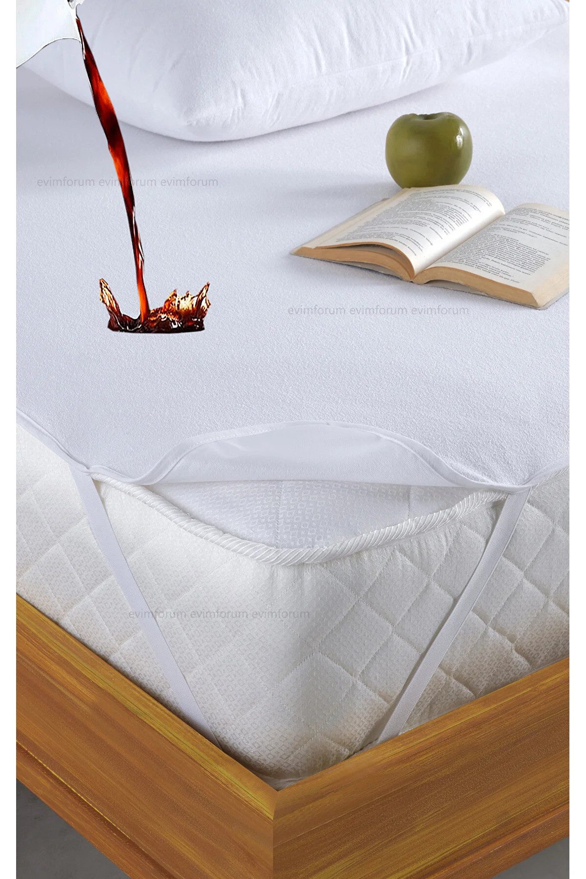 Matratzenschoner Matratzenschoner in Weiß mit 4 seitlichen flexiblen Gummibändern Nordic Schiller, Matratzenschutzbezug, Matratzenschonauflage, Matratzentopper
