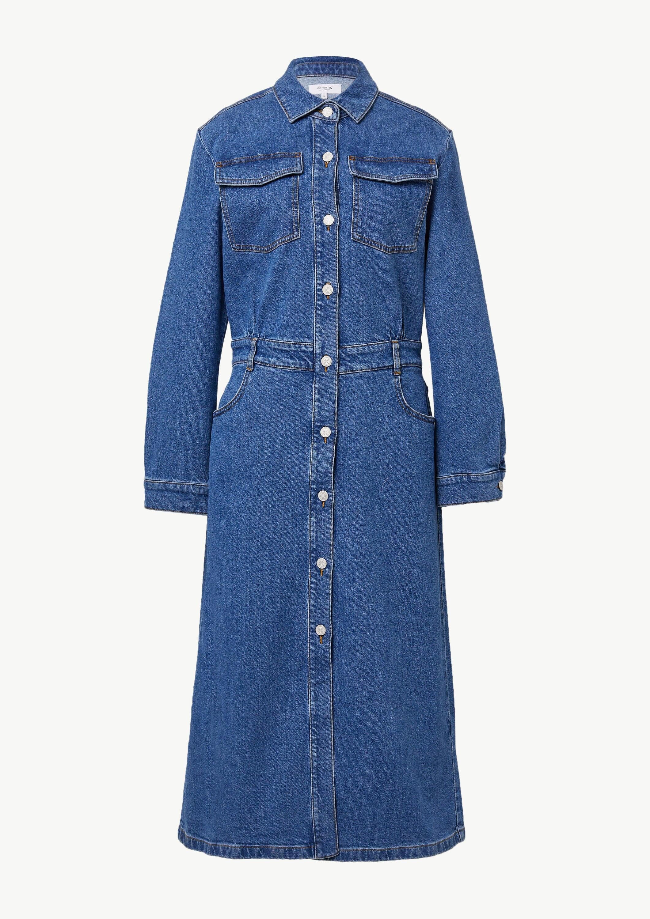 comma Midikleid Kleid Midikleid aus heavy Denim