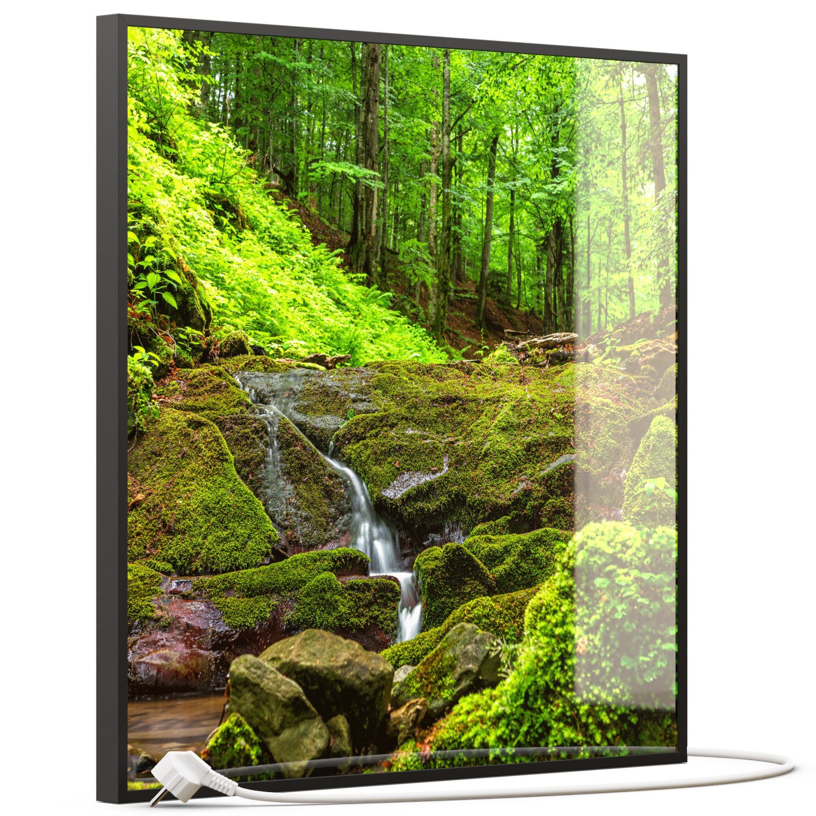 STEINFELD Heizsysteme Infrarotheizung, Glas Bild 350W-1200W, Inklusive Thermostat, 072 Waldbach