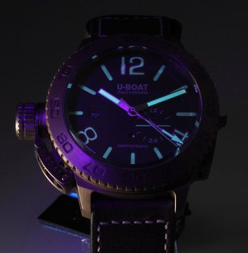 U-Boat Automatikuhr Herren Uhr Automatik 9008 DOPPIOTEMPO Bronzo 46mm 10ATM Neu, Funktionen: Datumanzeige und 2te Zeitanzeige