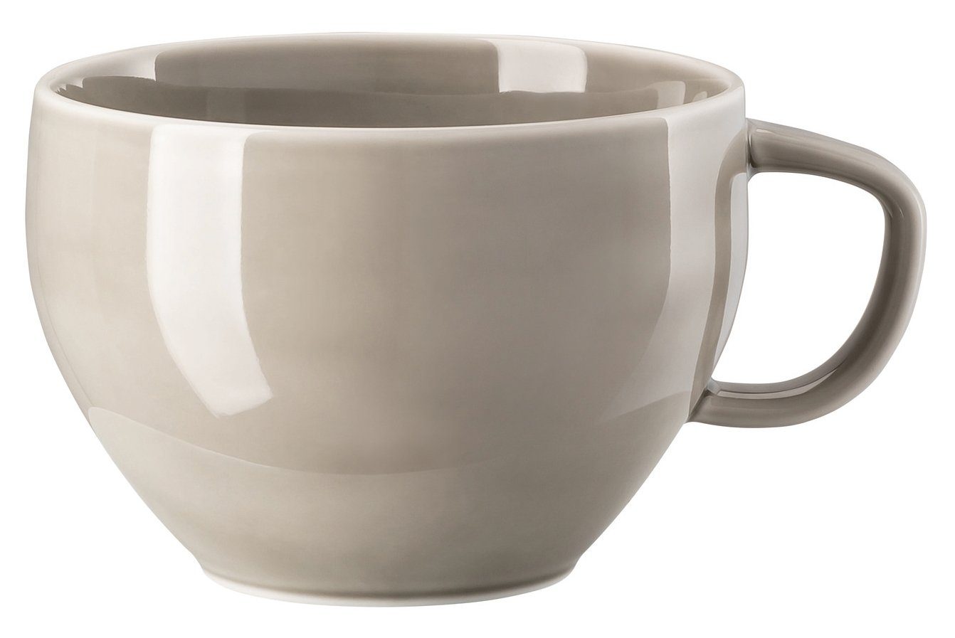 Rosenthal Latte-Macchiato-Glas Junto Pearl Grey Cafe au Lait Obertasse 0,4 l, Porzellan, Tassen
