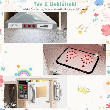 KOMFOTTEU Spielküche Kinderküche, Lichter und Geräusche, für Kinder ab 3