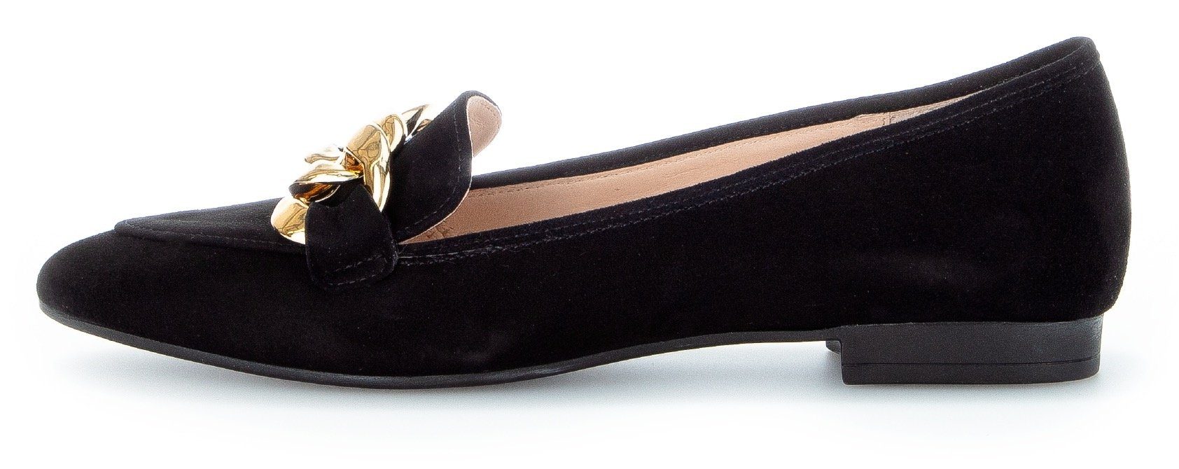 Slipper trendiger Zierkette schwarz-goldfarben Gabor mit