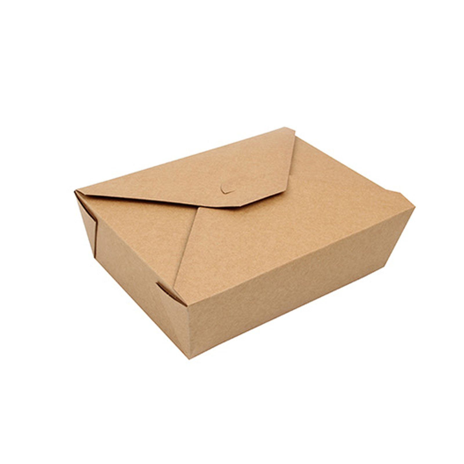 PAPSTAR Einwegschale 150 Stück Lunchboxen, Pappe 2000 ml 15,5 x 21,5 cm x 6,5 cm braun