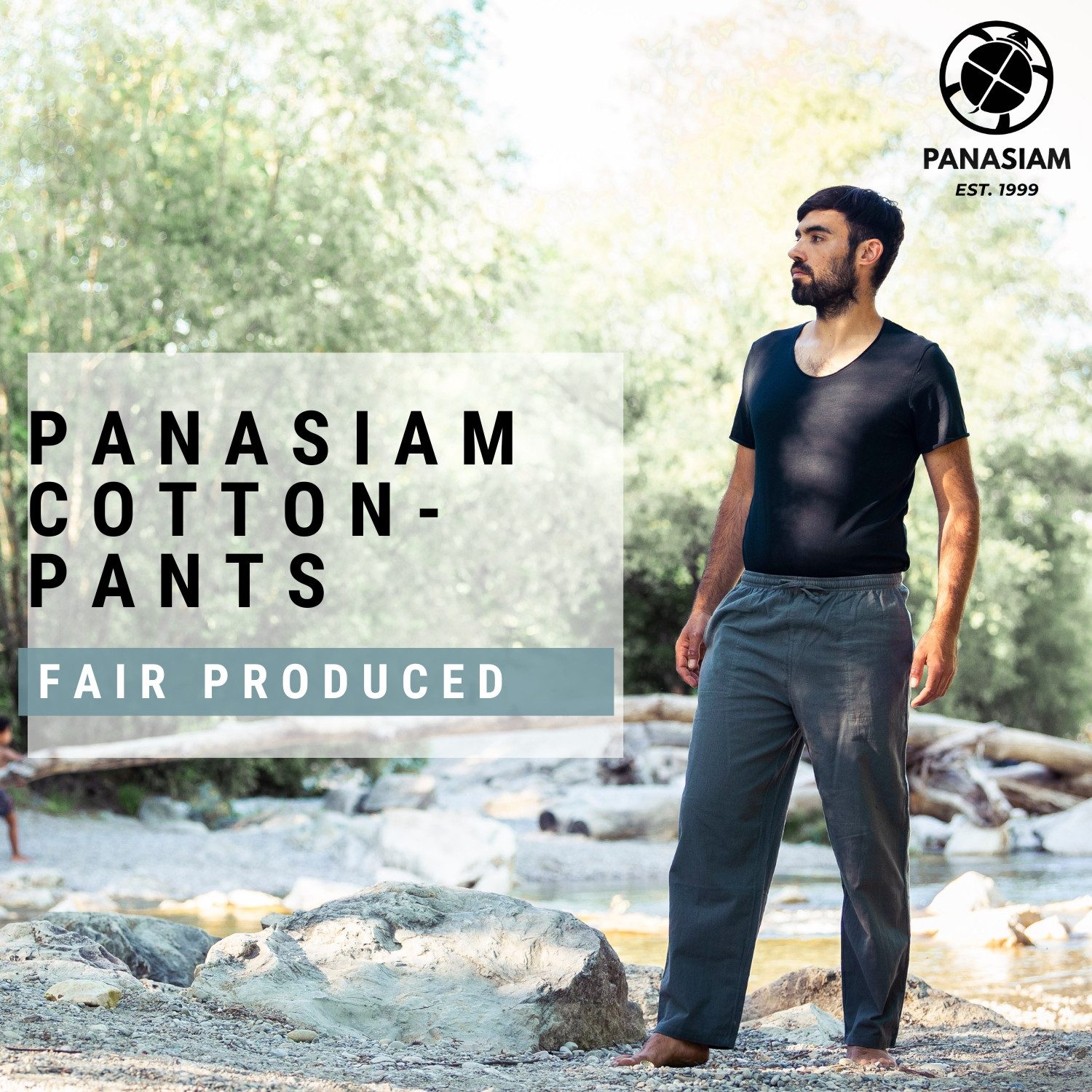 PANASIAM Stoffhose Sommerhose PaSalu extra dünner Stoff für die sehr heißen Tage 100% Baumwolle Unisex Freizeithose für Damen & Herren Relaxhose – Bild 5 von 5