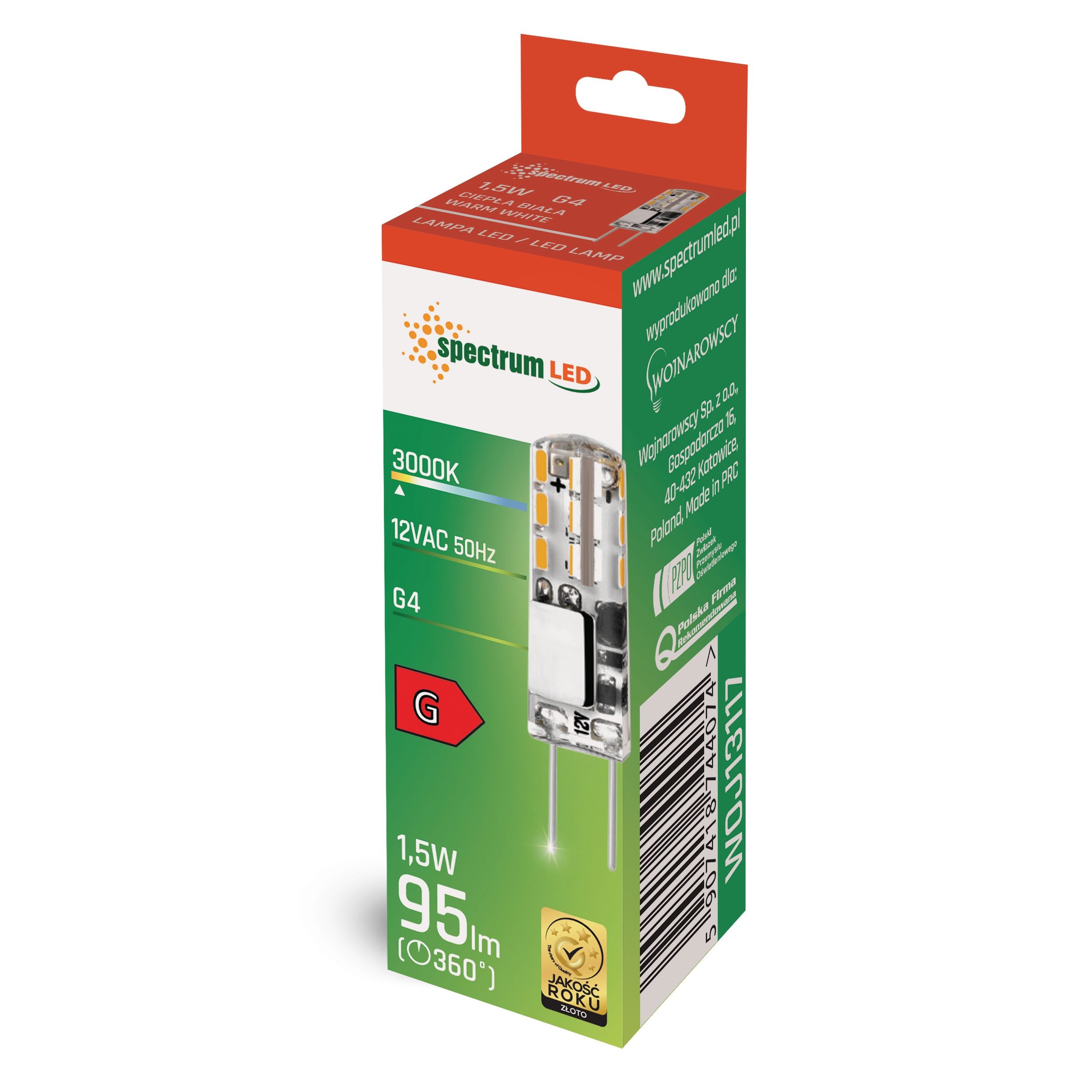 Spectrum LED-Leuchtmittel LED G4 1,5W = 15W Stiftsockellampe 95lm 12V 270° günstig online kaufen