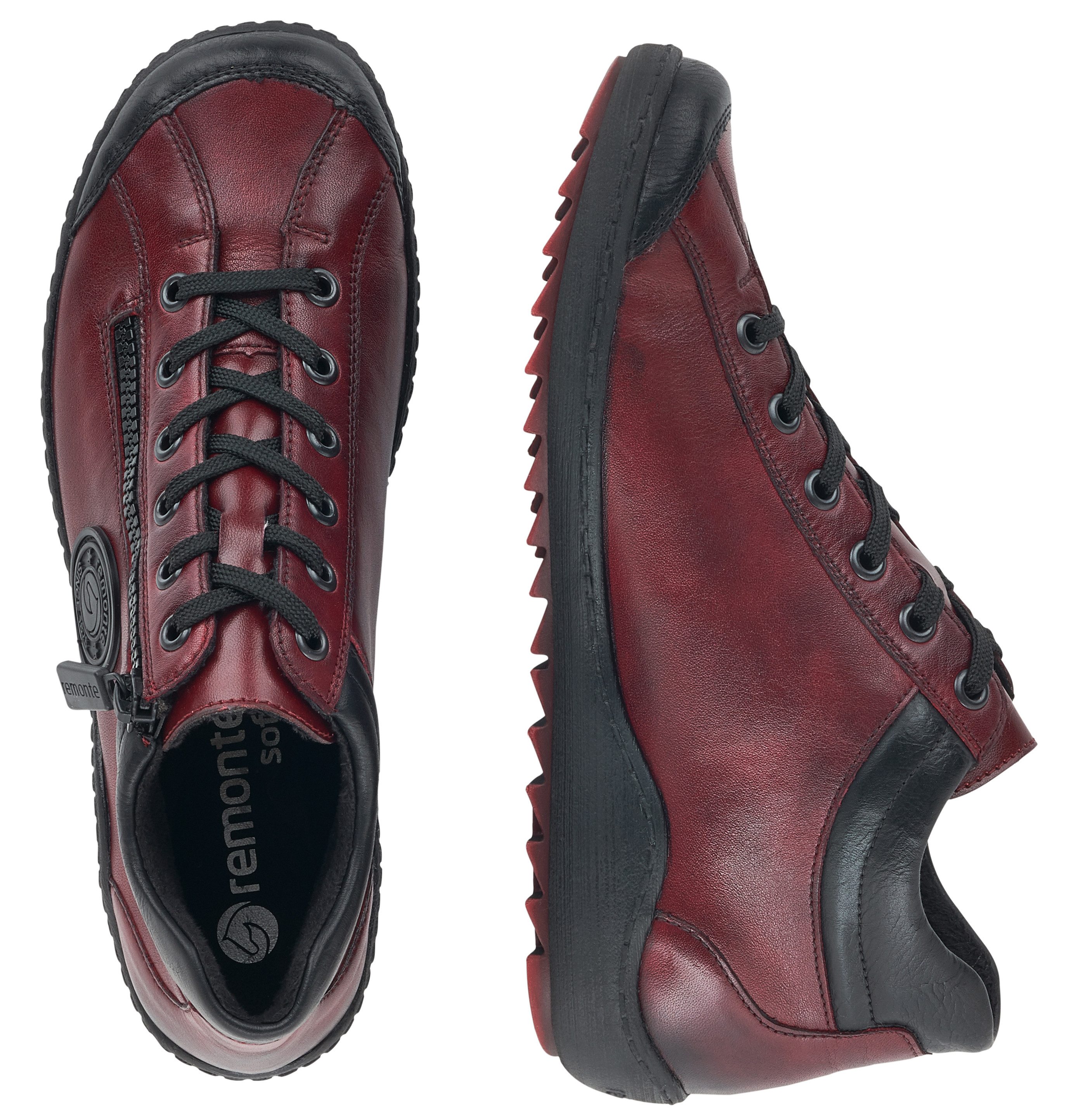 Remonte Schnürboots, Flats, Komfortschuh, Boots mit seitlichem Reißverschluss