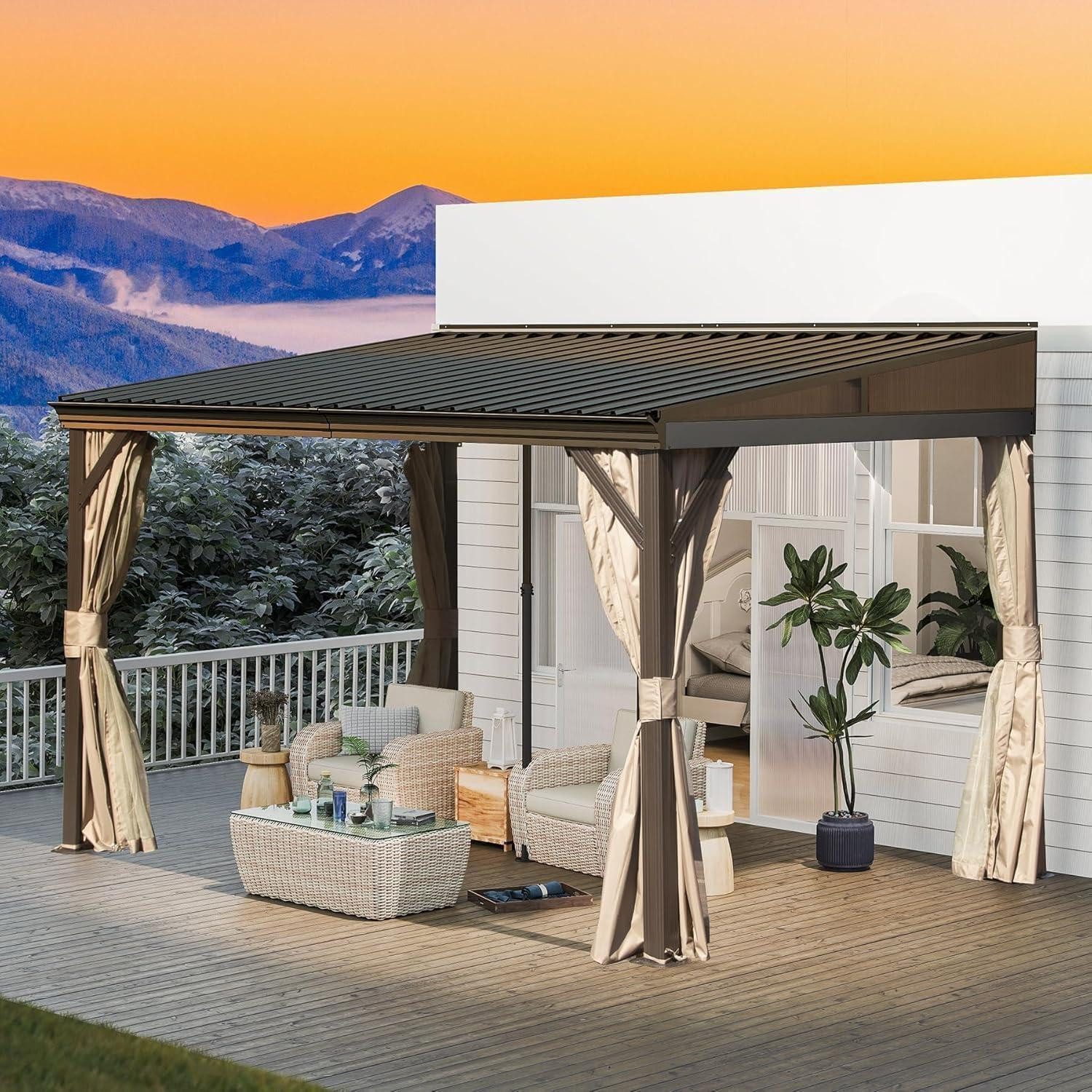 LuxusKollektion Anbaupavillon Anbaupavillon 2,42x3,66m Wandmontage Stahl