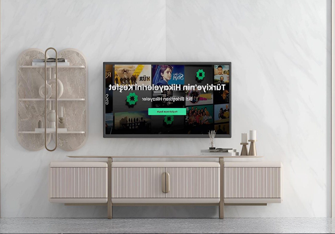 Xlmoebel Lowboard Beiges TV-Board aus Holz für modernes Wohnzimmerdesign, Made in Europa