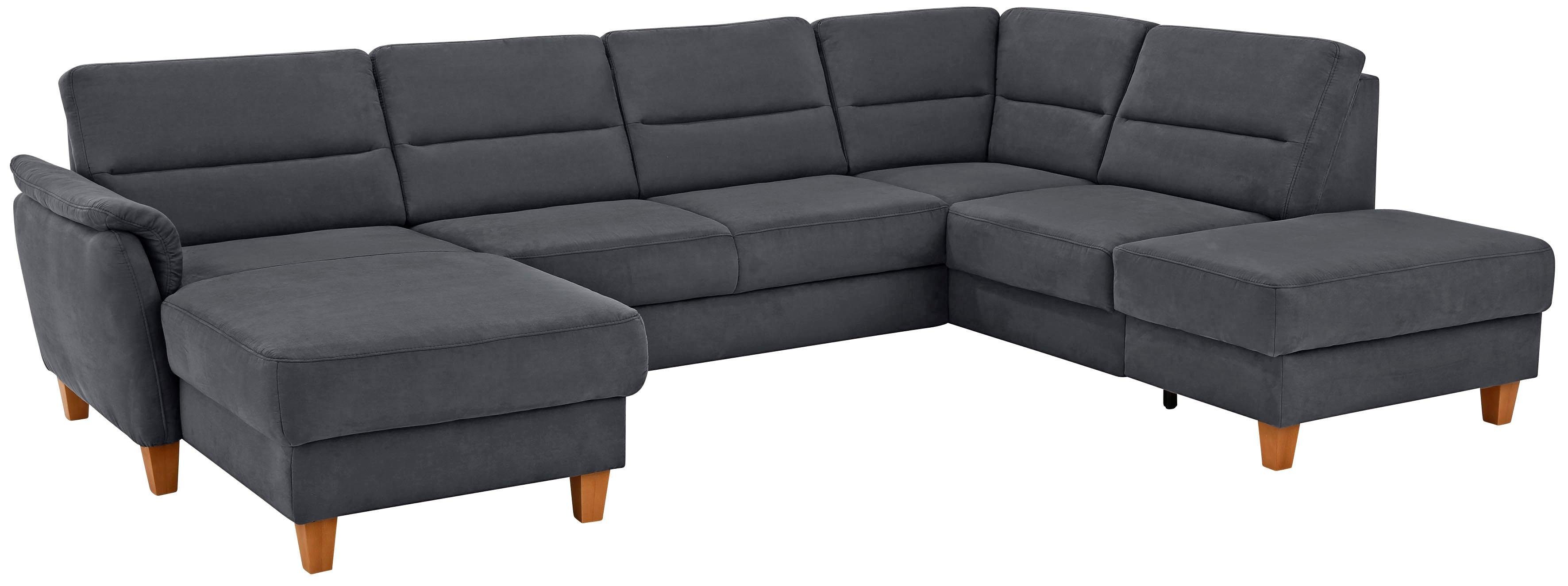 Home affaire Wohnlandschaft Palmera U-Form, B: 308 cm, optional Schlaffunktion & Bettkasten, Federkern