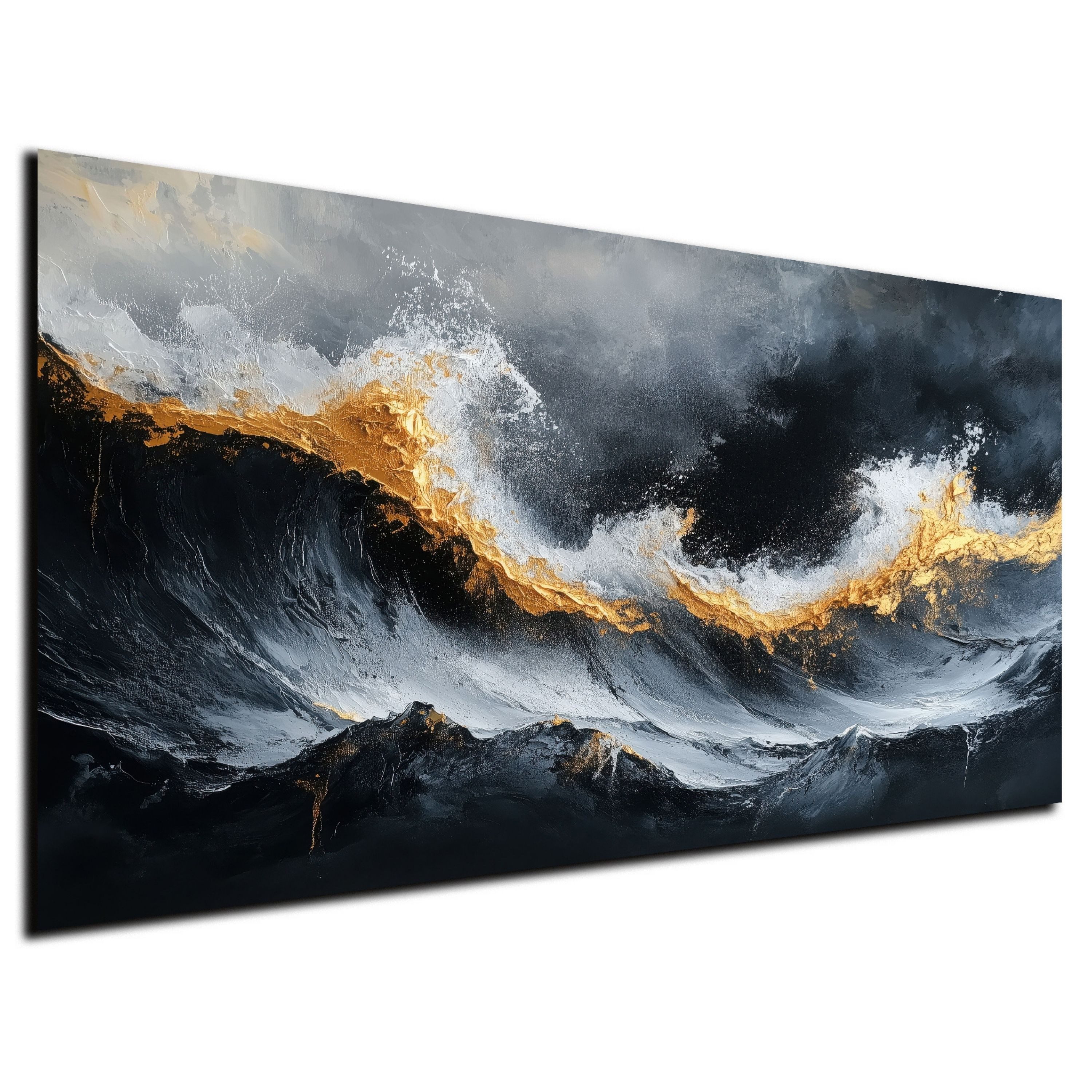 DARO Design Leinwandbild Modern Abstrakt Wandbilder XXL Wandbild Wand Deko Leinwand Bilder, (Marmor Wellen - Bild groß Wohnzimmer Schlafzimmer Küche Esszimmer Einteilig Querformat Fotodruck Leinwände Wanddeko Abstrakte Kunst Boho), 30x20cm