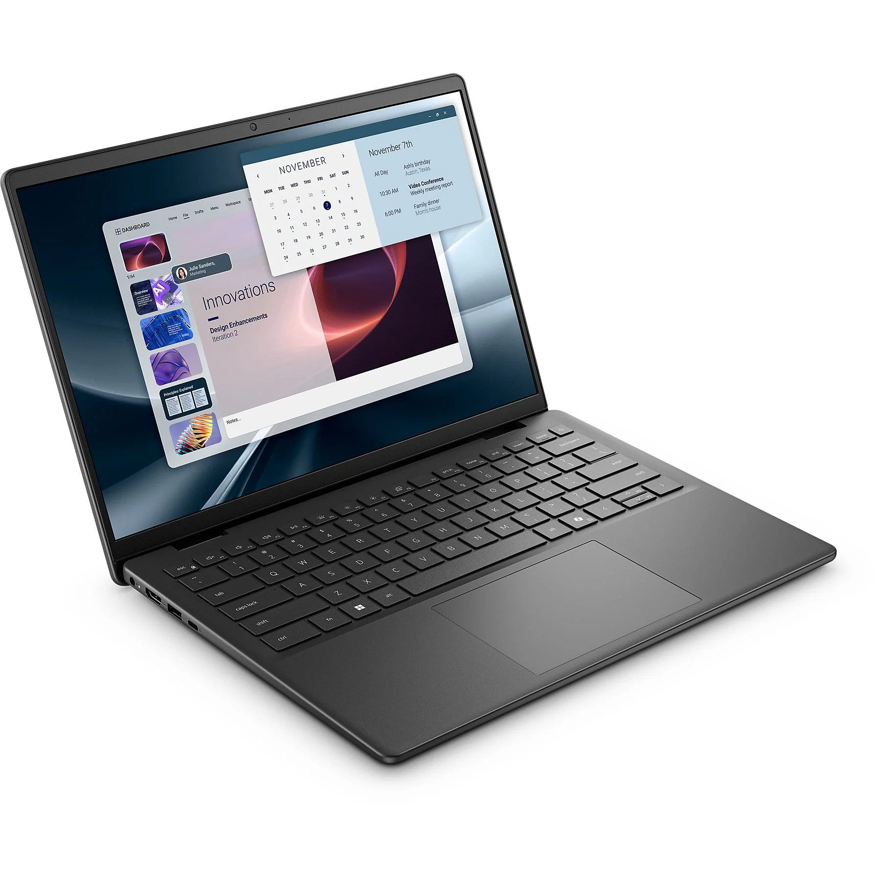 Dell Pro 14 Essential PV14255 Business Laptop AMD Ryzen 5 Windows 11 Pro Business-Notebook (35,56 cm/14 Zoll, AMD Ryzen 5 220, AMD Radeon™ 740M, 16 GB, 512 GB SSD, 16 GB DDR5, 4,9 GHz Turbo, Kartenleser, Fingerabdruck)