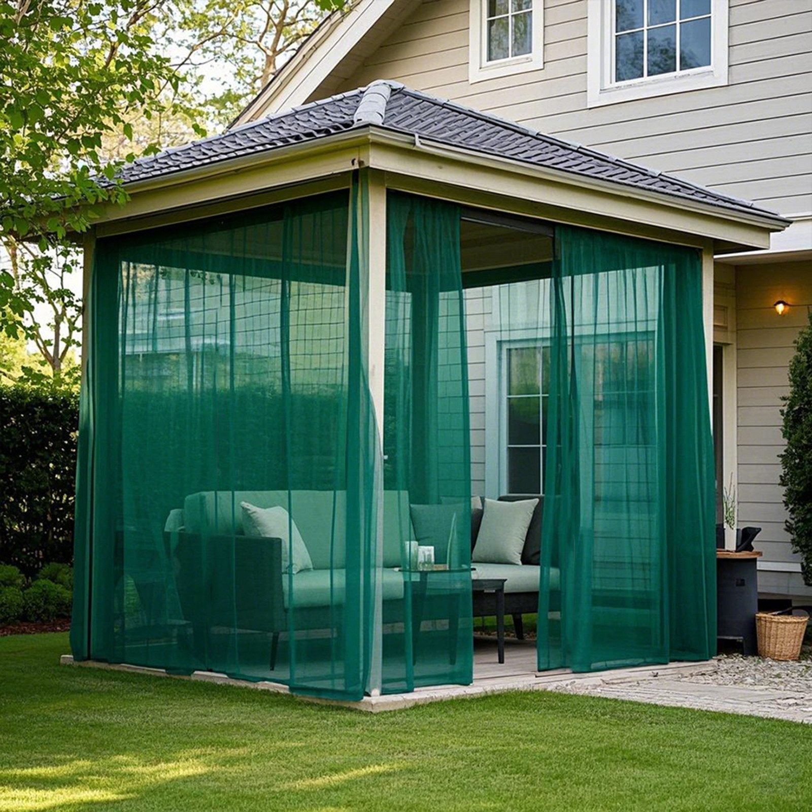 Jibenhome Moskitonetz Outdoor Gardine DIY Verstellbare günstig online kaufen