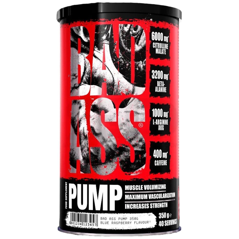 BAD ASS BAD ASS® PUMP (350g) für Kraftsteigerung & Muskelaufbau Pulver, 1 er Dose à 1,00 St., Enthält Beta-Alanin, Citrullinmalat und Betain