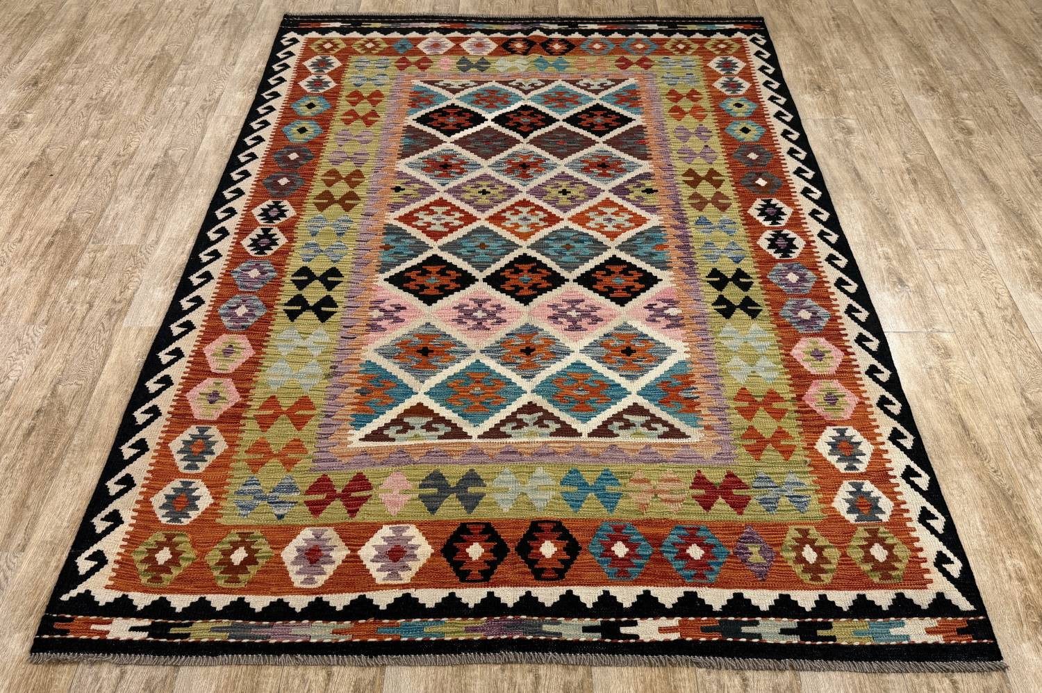 Rug Studios Teppich KELIM ORIGINAL HANDGEARBEITET, Rechteckig, Höhe: 5 mm, Handgefertigt, 187 x 257 cm, Multi