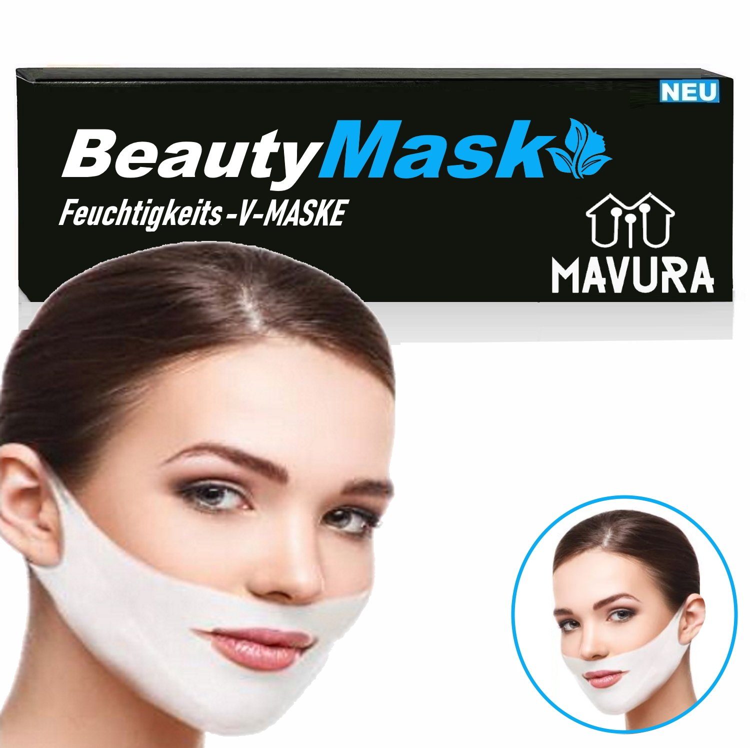 Kosmetik BeautyMask Maske Schlankheitsmaske Gesicht MAVURA Falten Anti Mask Gesichtsstraffung V-Linie Gesichtsmaske Feuchtigkeitsmaske Slimming Gesichtsmaske Pflege Maske