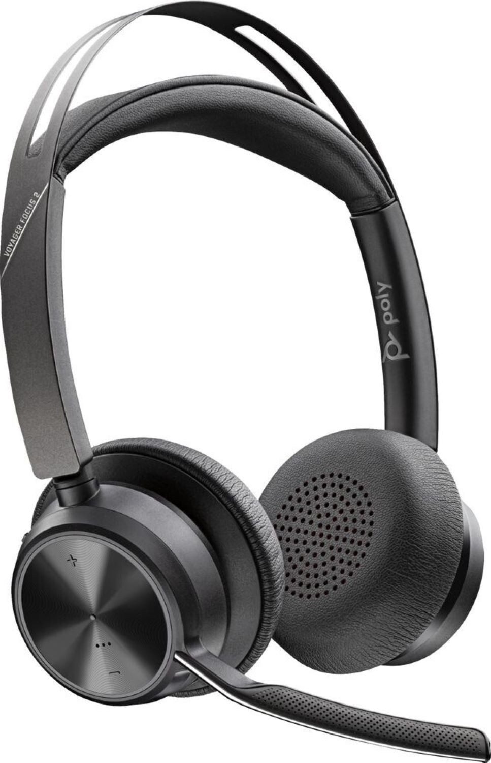 Plantronics Voyager Focus 2 UC Wireless-Headset (Bluetooth, Bequemer Kopfbügel mit Schlaufe und weichen Ohrkissen für Tragekomfort)