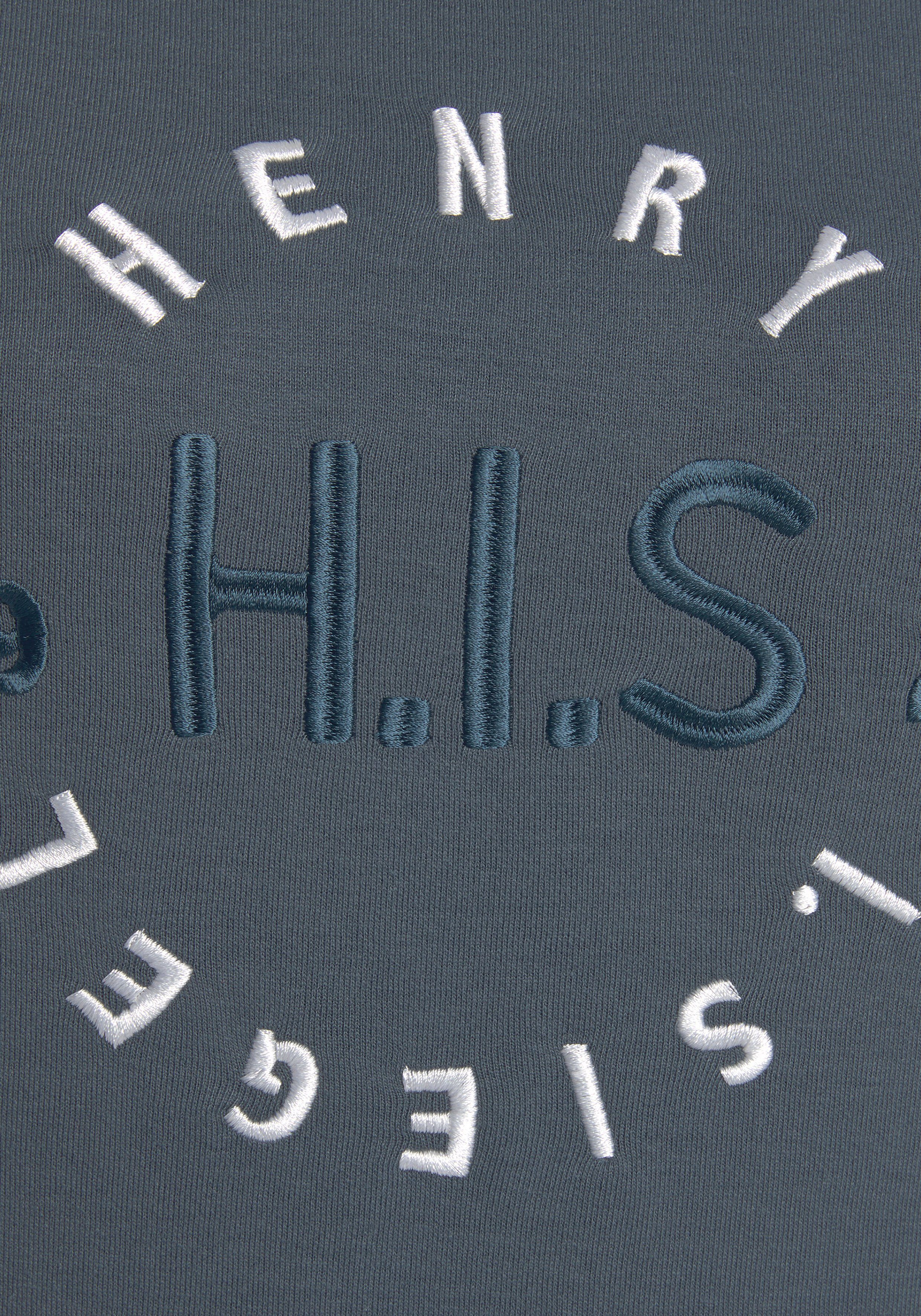 Loungeanzug Logo Sweatshirt Stickerei, H.I.S großer navy mit