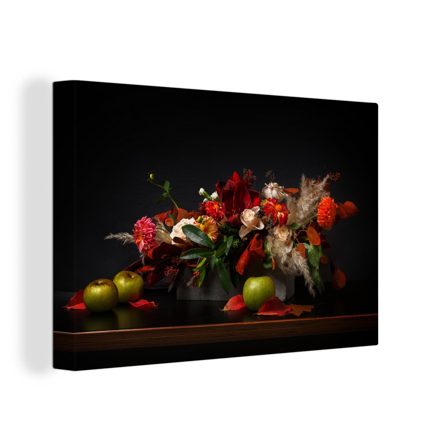 OneMillionCanvasses® Leinwandbild Stilleben - Blumenstrauß - Farben, (1 St), Wandbild Leinwandbilder, Aufhängefertig, Wanddeko, 30x20 cm