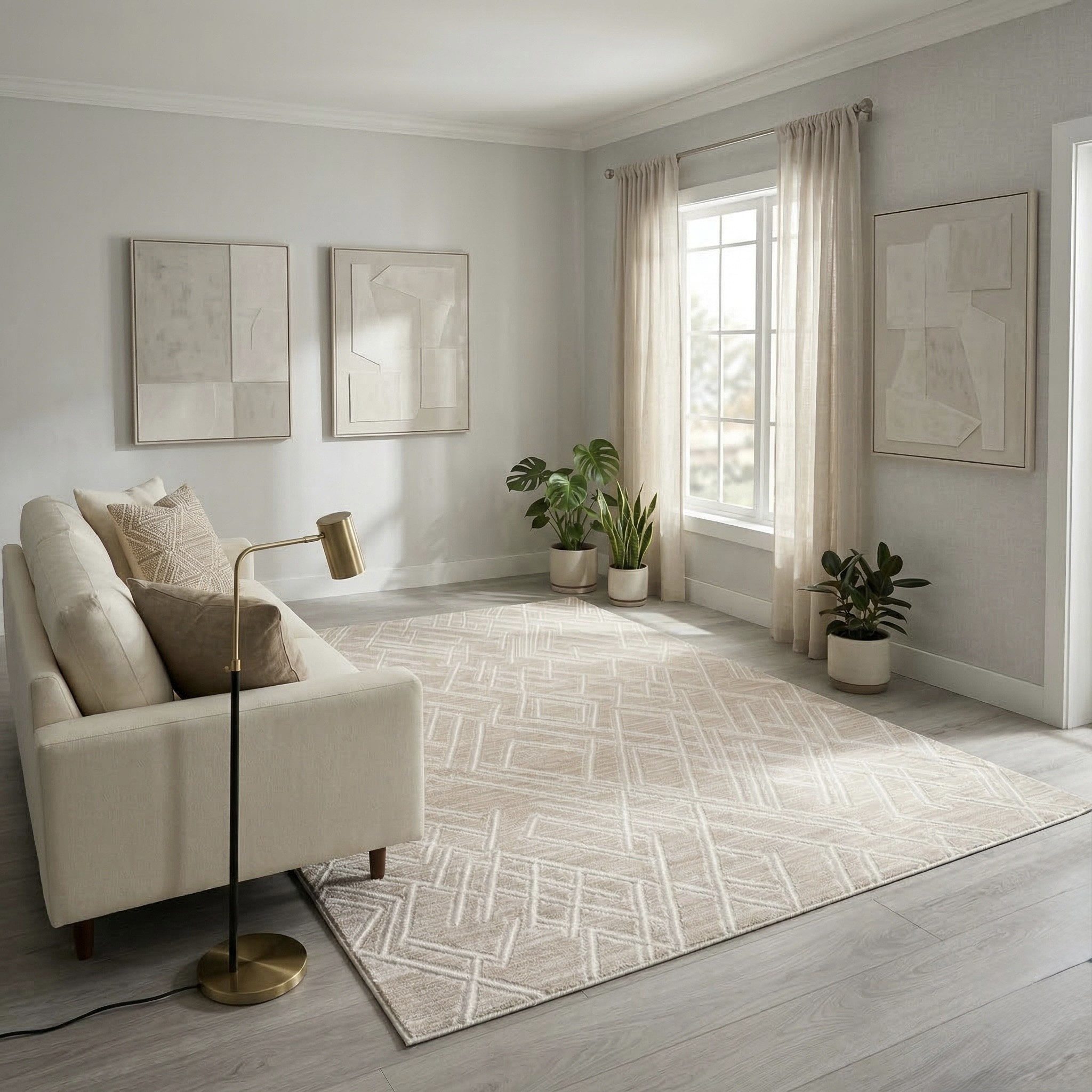 Sehrazat Teppich Moda 1320, auch als Läufer, rechteckig, Höhe: 11 mm, Kurzflor, grafisches Hoch Tief Muster, Wohnzimmer