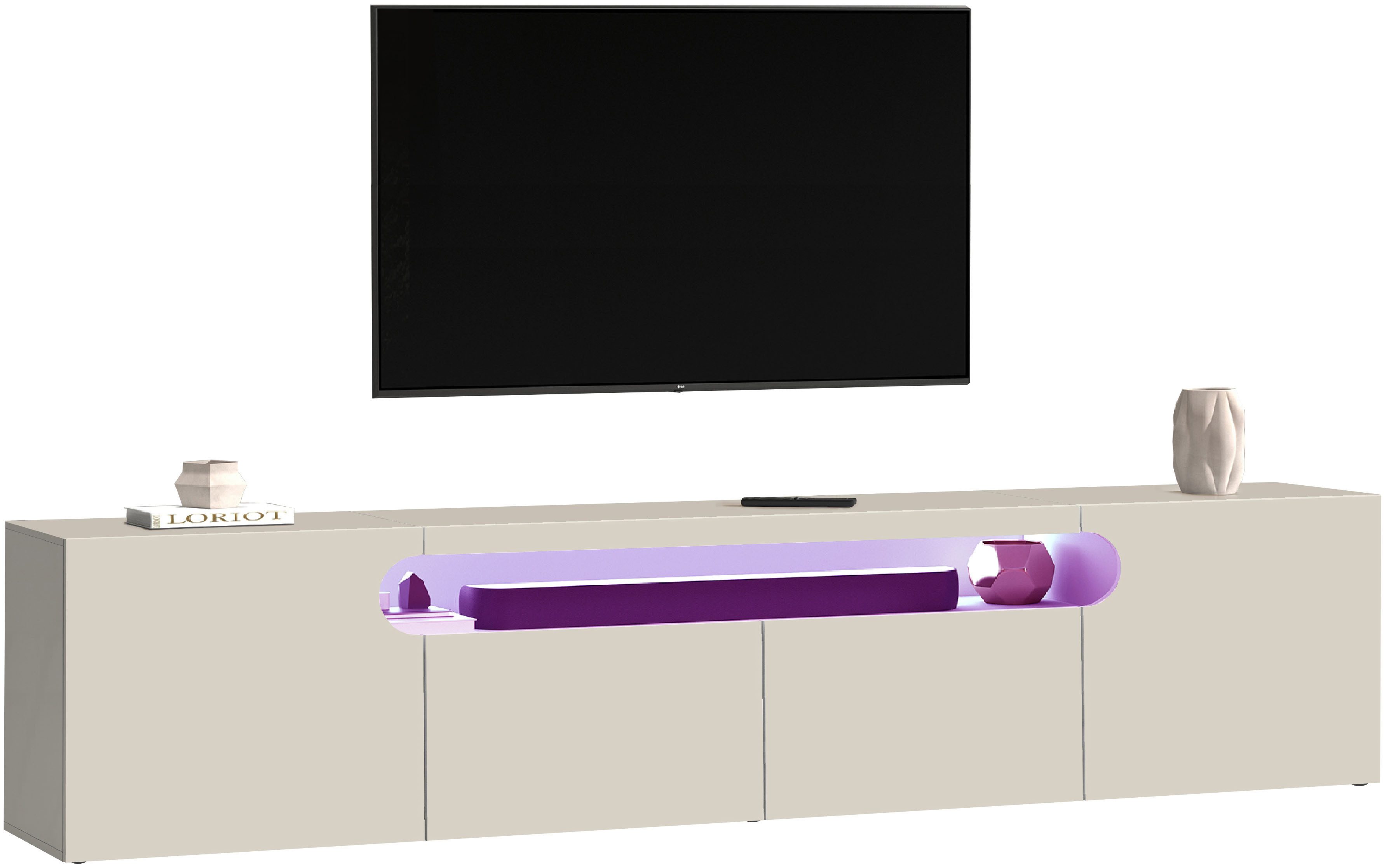 INOSIGN Lowboard Real,TV-Kommode,TV-Möbel,Breite 240cm kompl. hochglanz günstig online kaufen