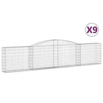 vidaXL Blumentopf Gabionen mit Hochbogen 9 Stk. 400x30x80/100cm Verzinktes Eisen (9 St)