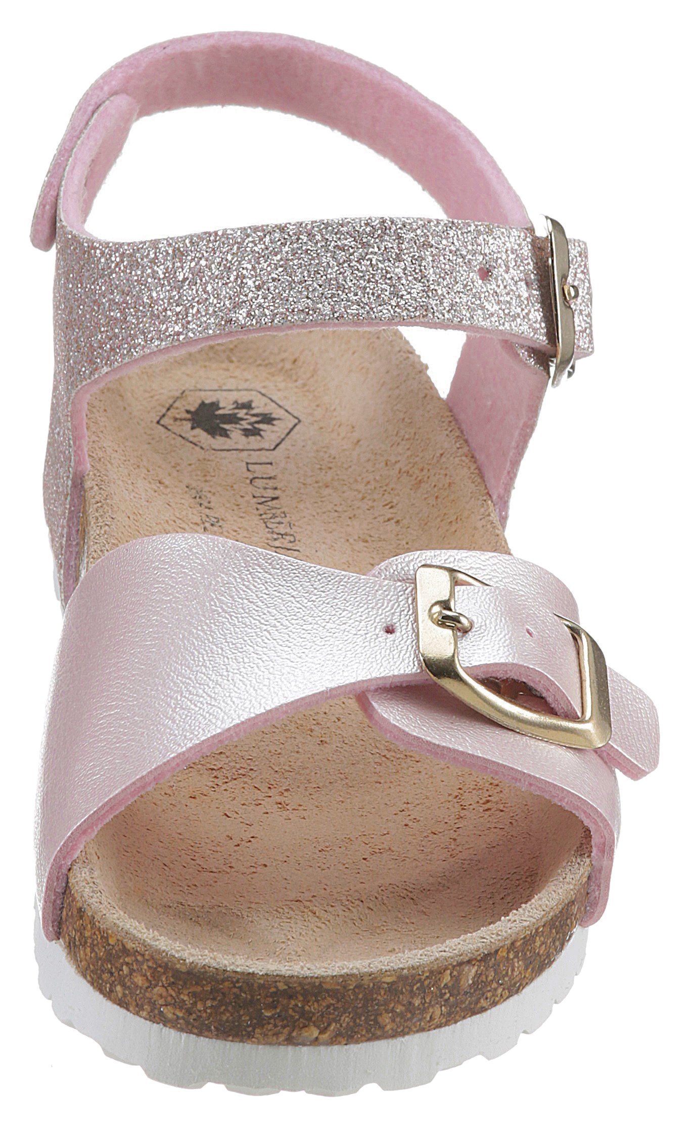 LUMBERJACK Glitzer rosa-metallic Sandale mit