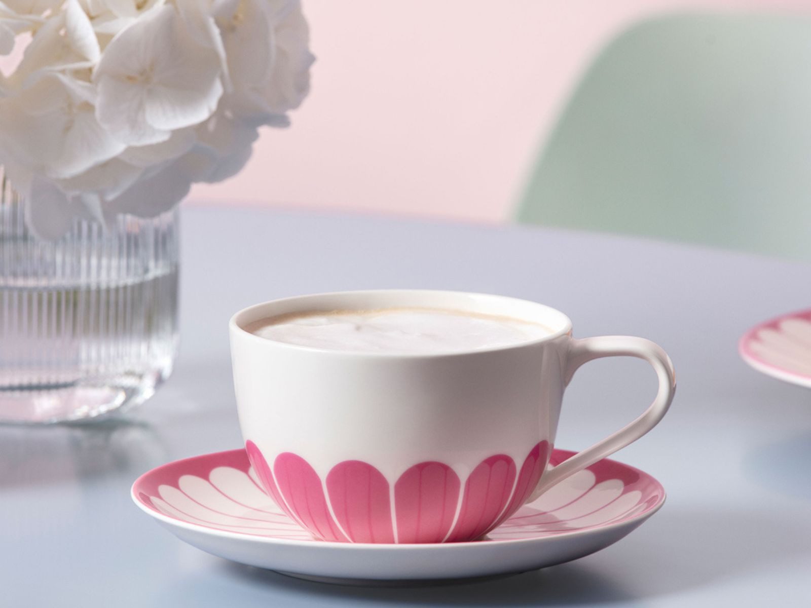 Villeroy & Boch Cappuccinotasse Fleur cassis Cappuccinotasse 0,3l Set6, Premium Porcelain