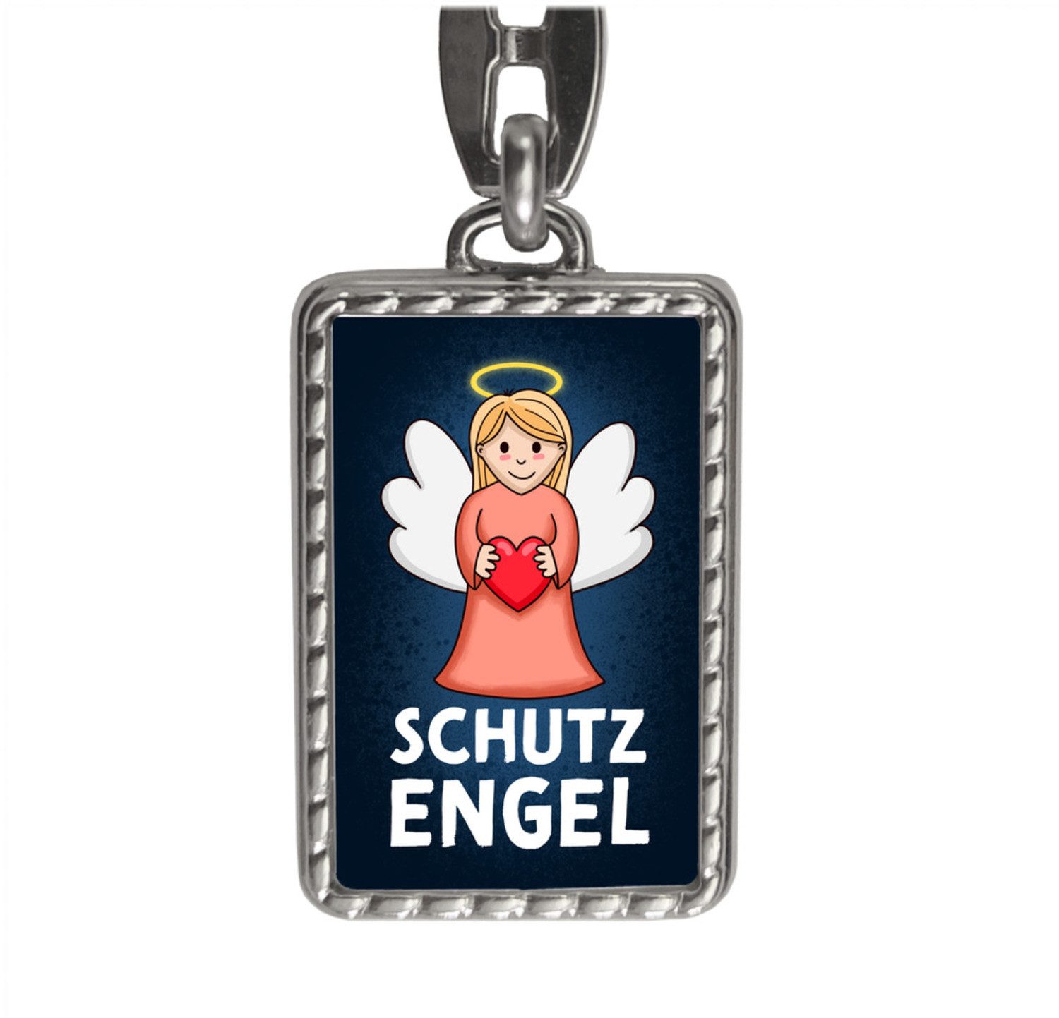 Schlüsselanhänger Schutzengel Schlüsselanhänger mit Bordüre in farbig