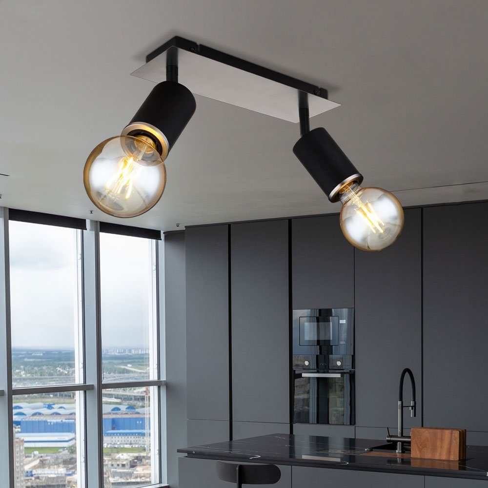 GLOBO LIGHTING LED Deckenspot, Leuchtmittel nicht inklusive, Deckenleuchte Strahler beweglich Wohnzimmerleuchte Wandlampe schwarz