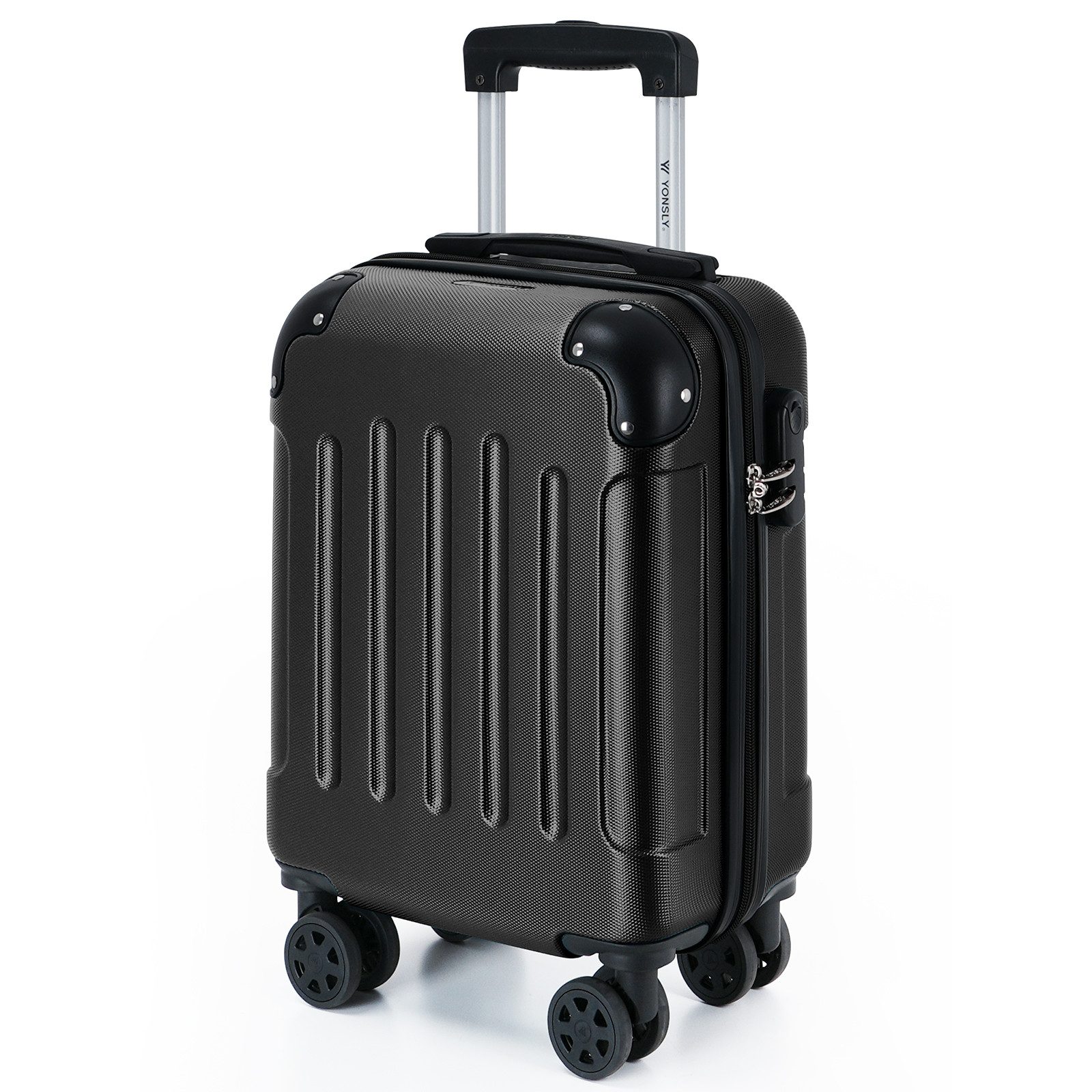 YONSLY Hartschalen-Trolley Hartschalen-Reisekoffer Trolley Rollkoffer in S/M/L/XL Größen, 4 Rollen, mit 360°-Lenkrollen, Zahlenschloss und mehrstufigem Teleskopgriff