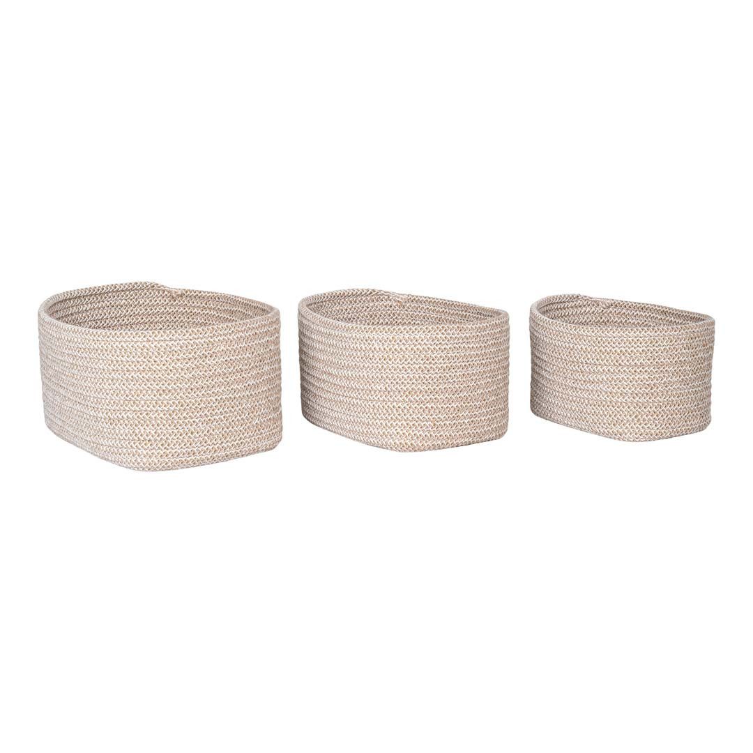 House Nordic Allzweckkorb Cadima Korb Satz von 3 Stk. beige.