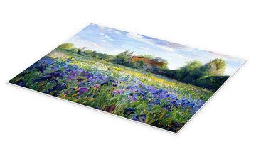 Posterlounge Poster Timothy Easton, Blumenfeld im Sonnenuntergang, Rustikal Malerei