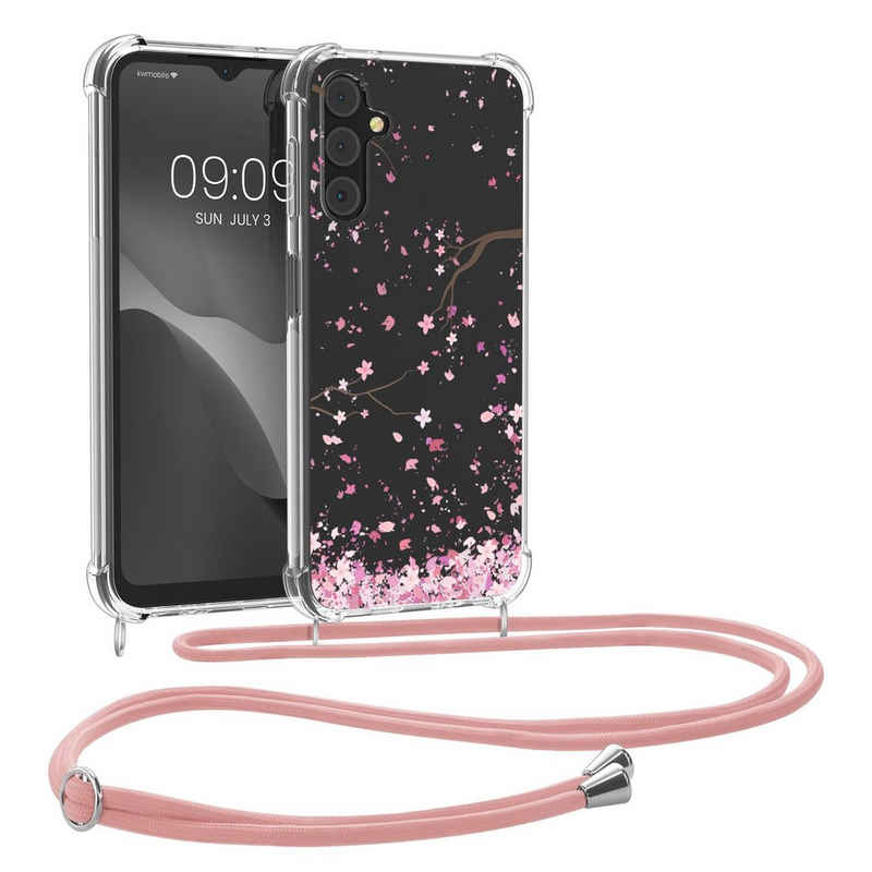 kwmobile Handyhülle Hülle für Samsung Galaxy A14 5G, Silikon Handyhülle mit Kette - Handykette Handyband