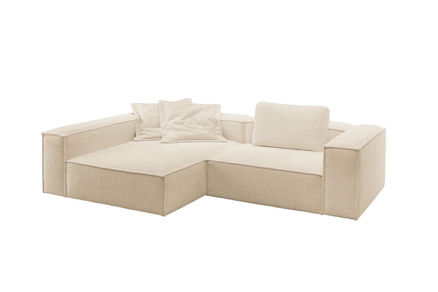 KAWOLA Ecksofa CARMO, Couch L-Form rechts oder links Stoff verschiedene Farben 306x191 cm