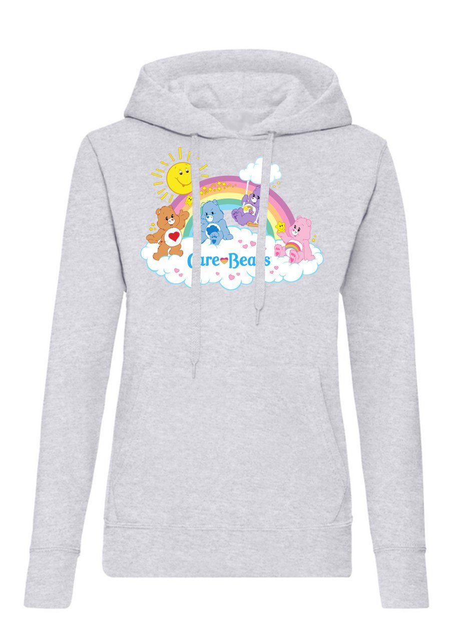 Blondie & Brownie Hoodie Damen Glücksbärchis Care Bears Hab Dich lieb Bärchi Wolkenland Mit Kängurutasche, Mit Kapuze