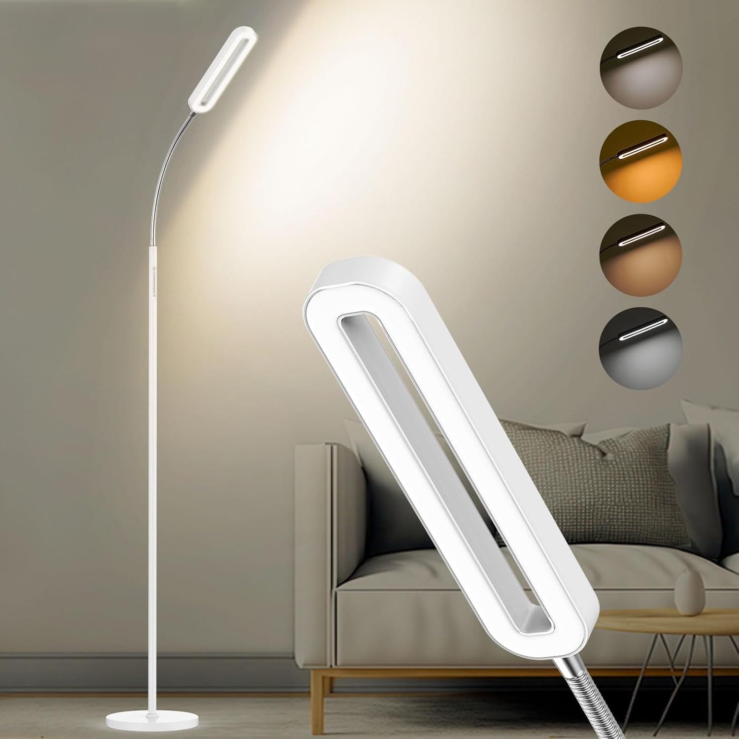 AMDELNE LED Stehlampe Dimmbar, 12W, 1400 günstig online kaufen