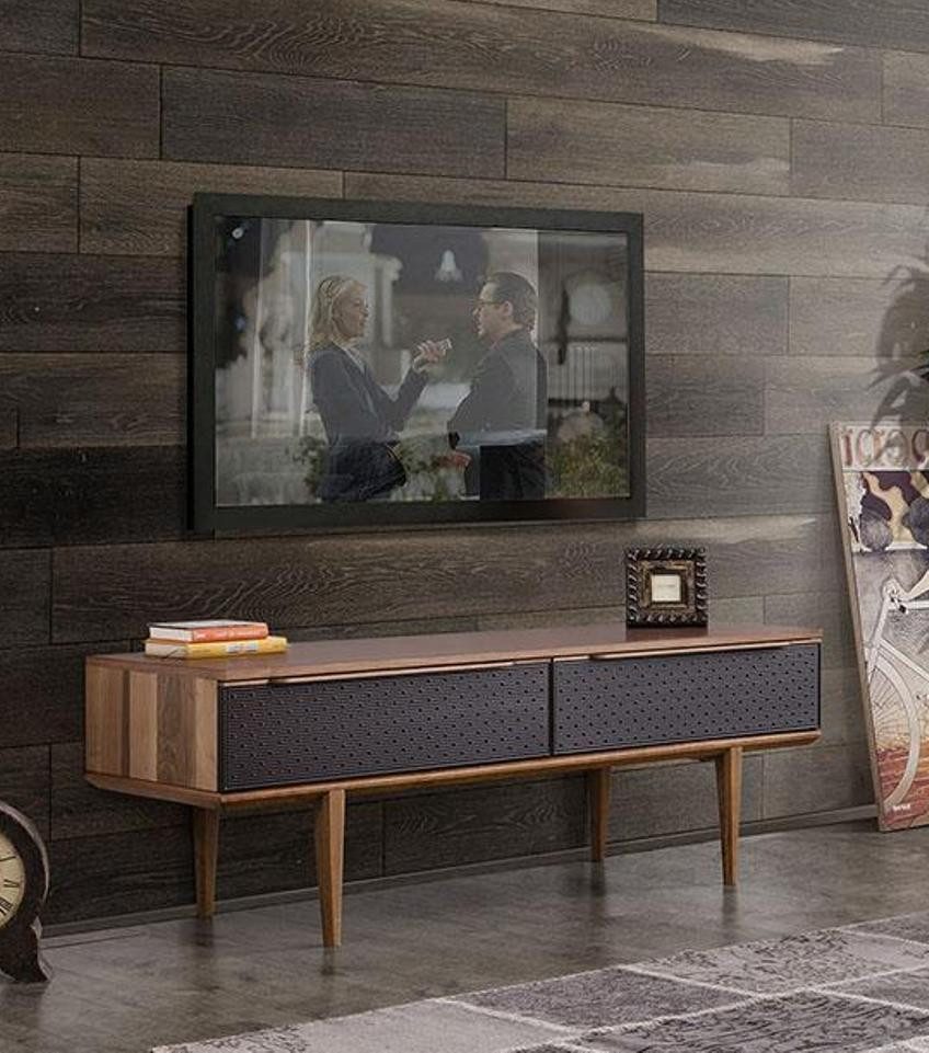 Xlmoebel Lowboard Holz TV-Ständer mit Stauraum für Wohnzimmer in elegantem Design (RTV), Hergestellt in Europa