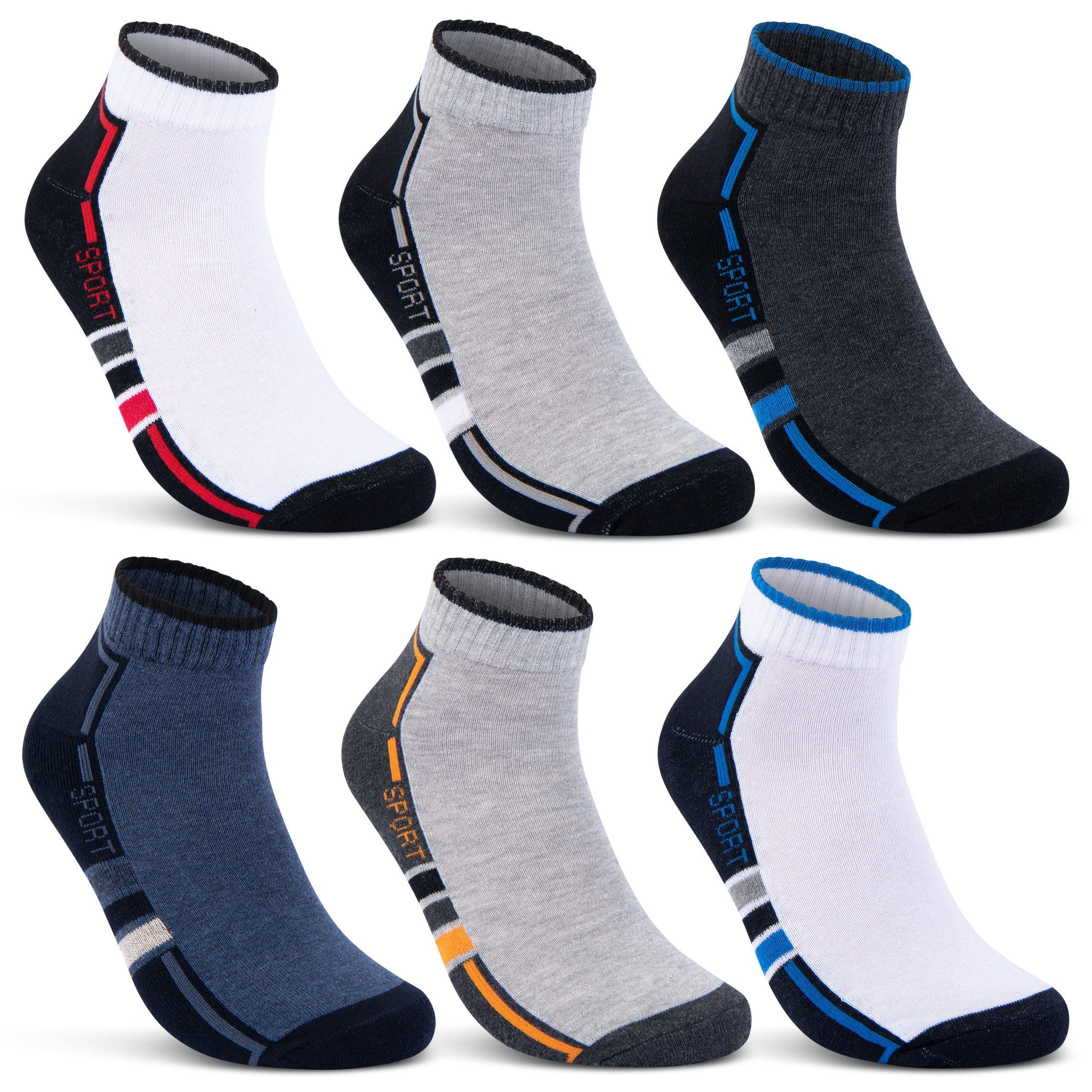 43-46) SPORT Socken Herren & 6 Frotteesohle oder 16215/20 Damen sockenkauf24 Sportsocken Paar 12 - (6-Paar, WP Baumwolle mit Sneakersocken